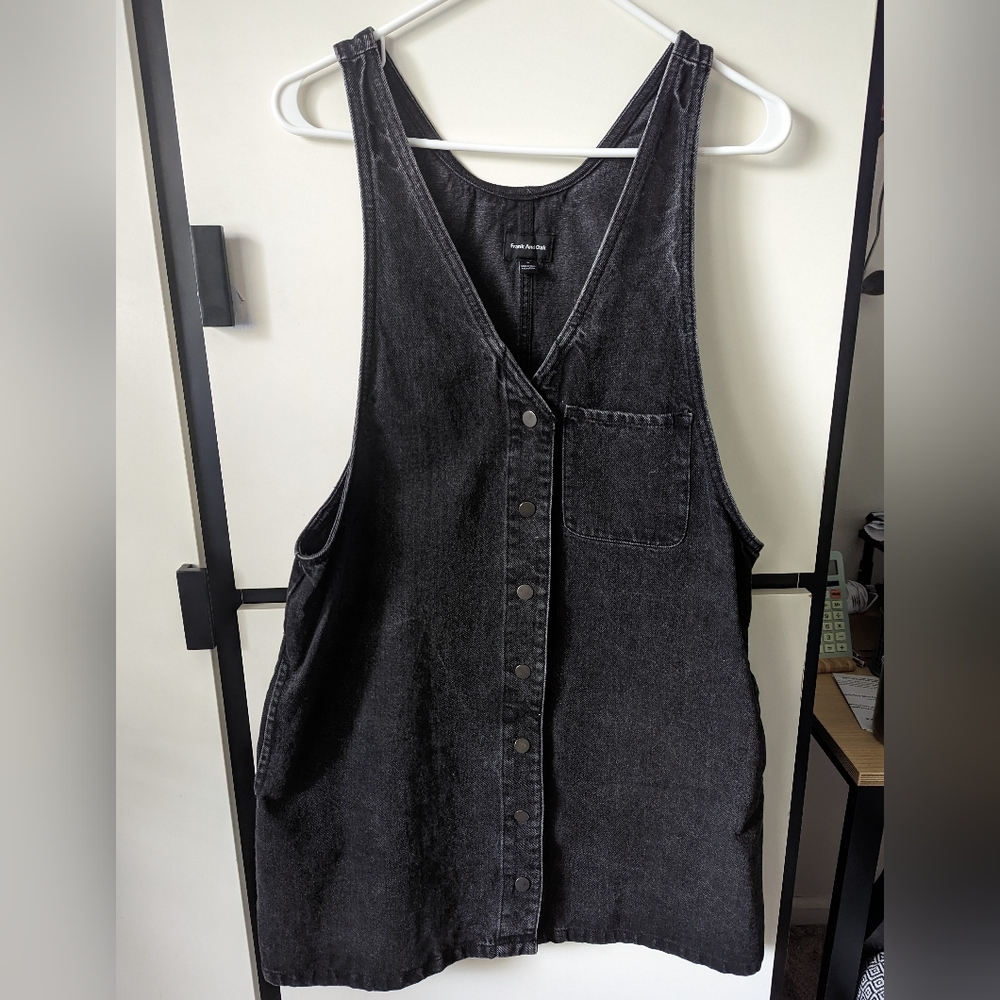 Frank And Oak Black Denim Jumper. Size Medium.